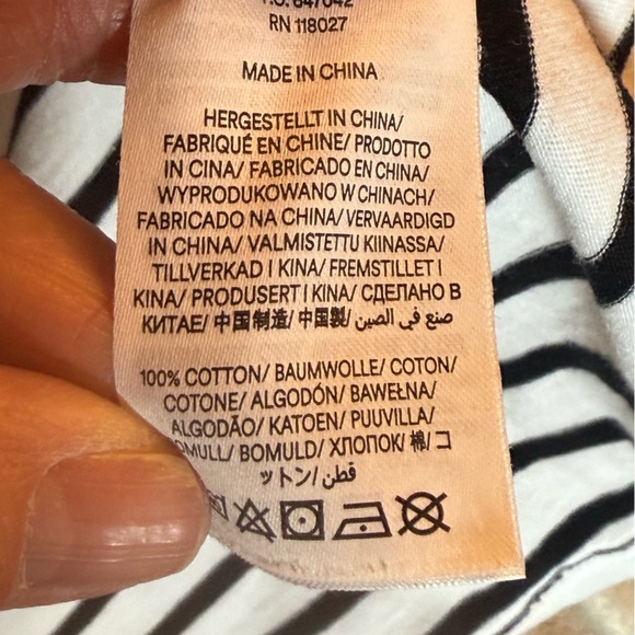 Boden Olivia Long Sleeve Breton Boatneck Cream/Black striped top, size 12 - Picture 9 of 9